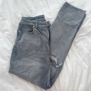 American Eagle size 10 long gray mom jeans!